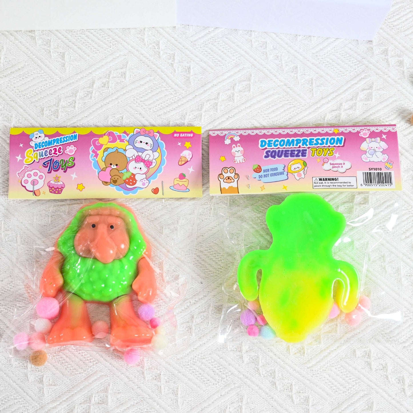Jucarie Antistres Squishy, selexmo, Model Omul Pesterii, cu Revenire Lenta, din TPR, 12 x 11 x 3 cm, Multicolor