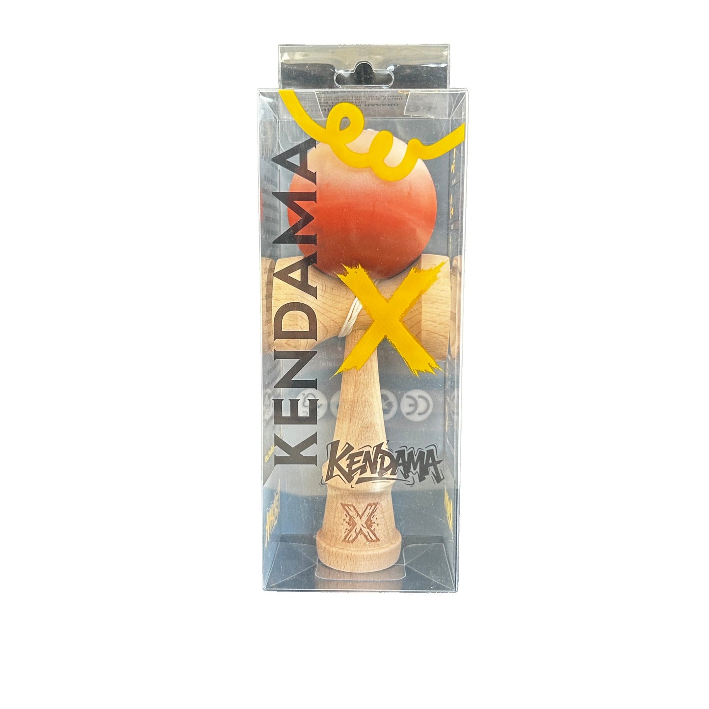 Jucarie Kendama X Originala, Profesionala, Selexmo, din Lemn, Rubber Grip, 18 cm, Maro/Bej/Roz