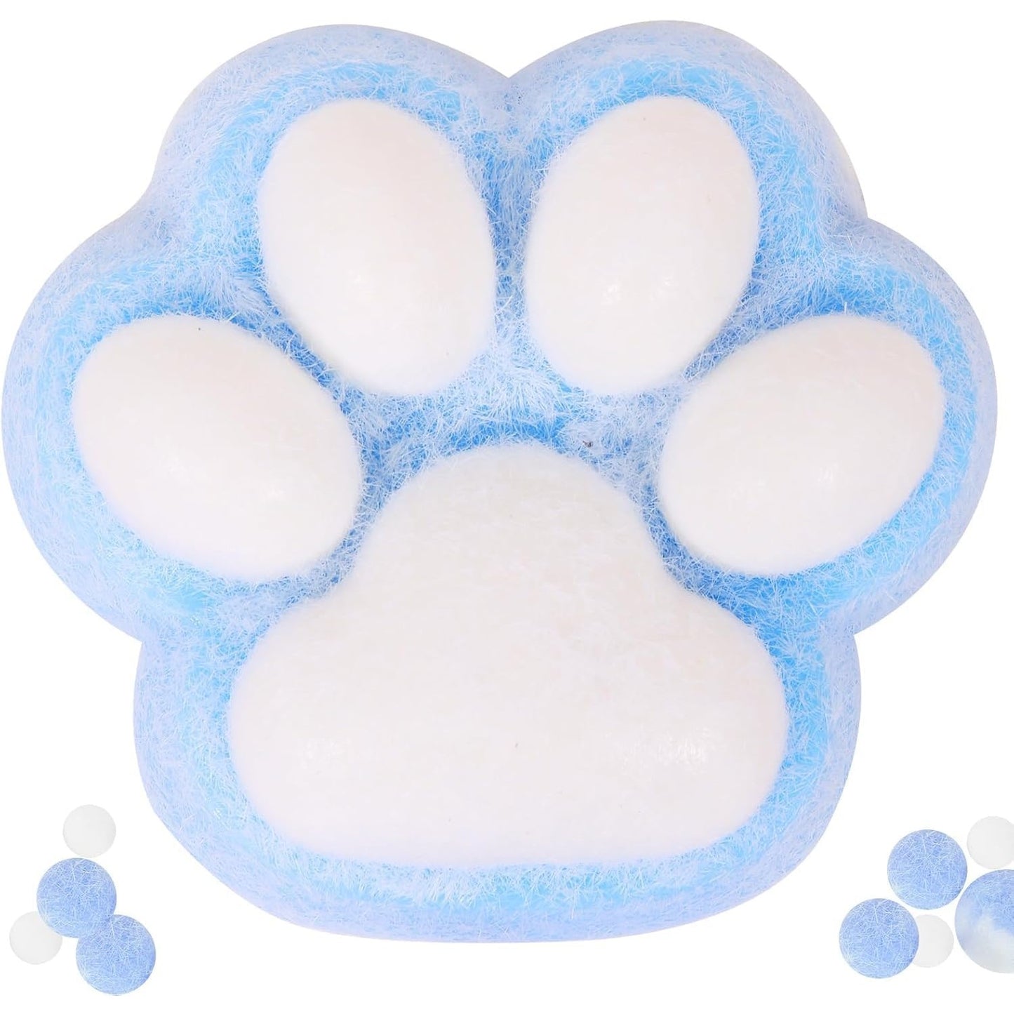 Jucarie Interactiva Squishy, selexmo, Model Cat Paw, Squeeze Pinch Family, Revenire Lenta, din TPR, +3 Ani, 7.5 cm, Textura Puf, Albastru