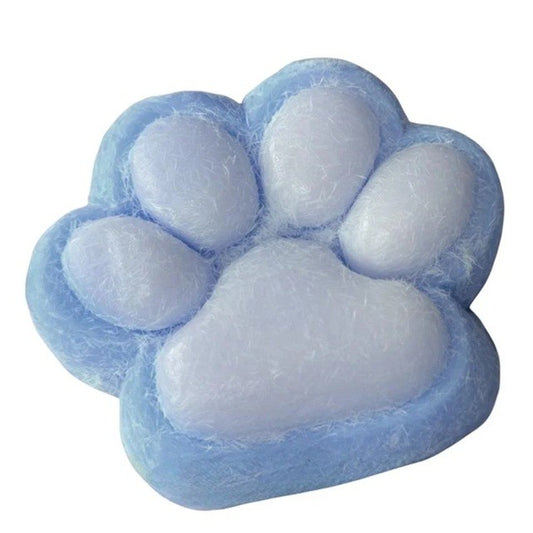 Jucarie Interactiva Squishy, selexmo, Model Cat Paw, Squeeze Pinch Family, Revenire Lenta, din TPR, +3 Ani, 7.5 cm, Textura Puf, Albastru