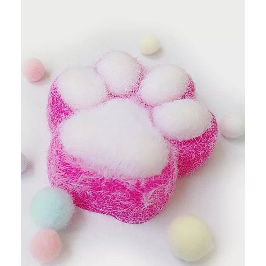 Jucarie Interactiva Squishy, selexmo, Model Cat Paw, Squeeze Pinch Family, Revenire Lenta, din TPR, +3 Ani, 7.5 cm, Textura Puf, Roz