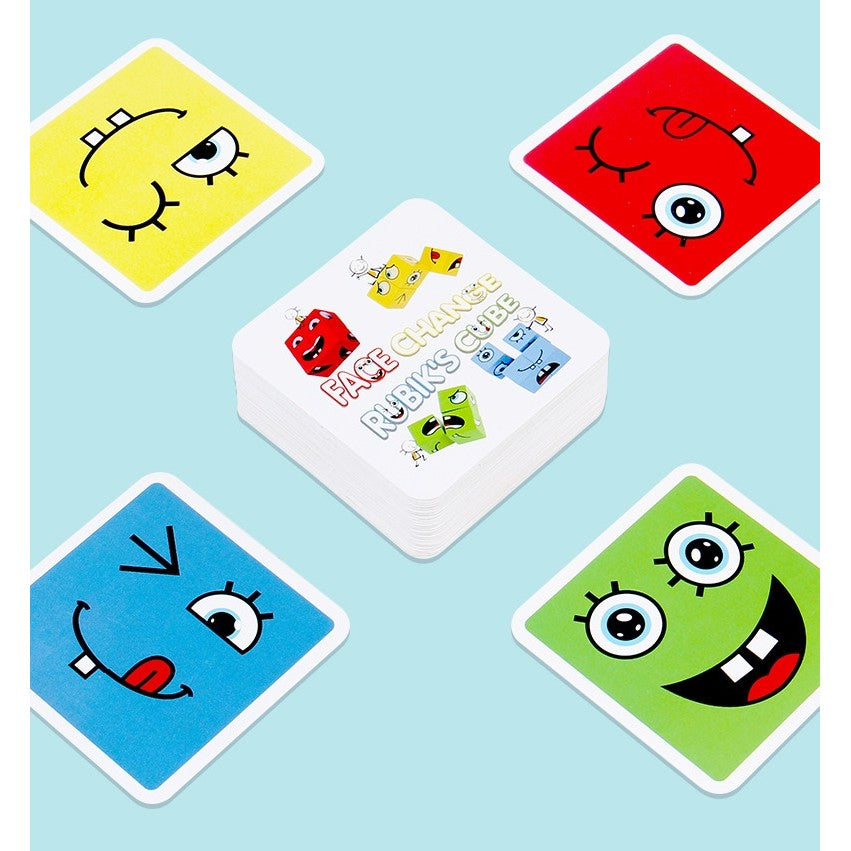 Jucărie Montessori Selexmo, Cub din Lemn, 64 Cartonașe, Clepsidră și Clopoțel, +3 ani, Multicolor