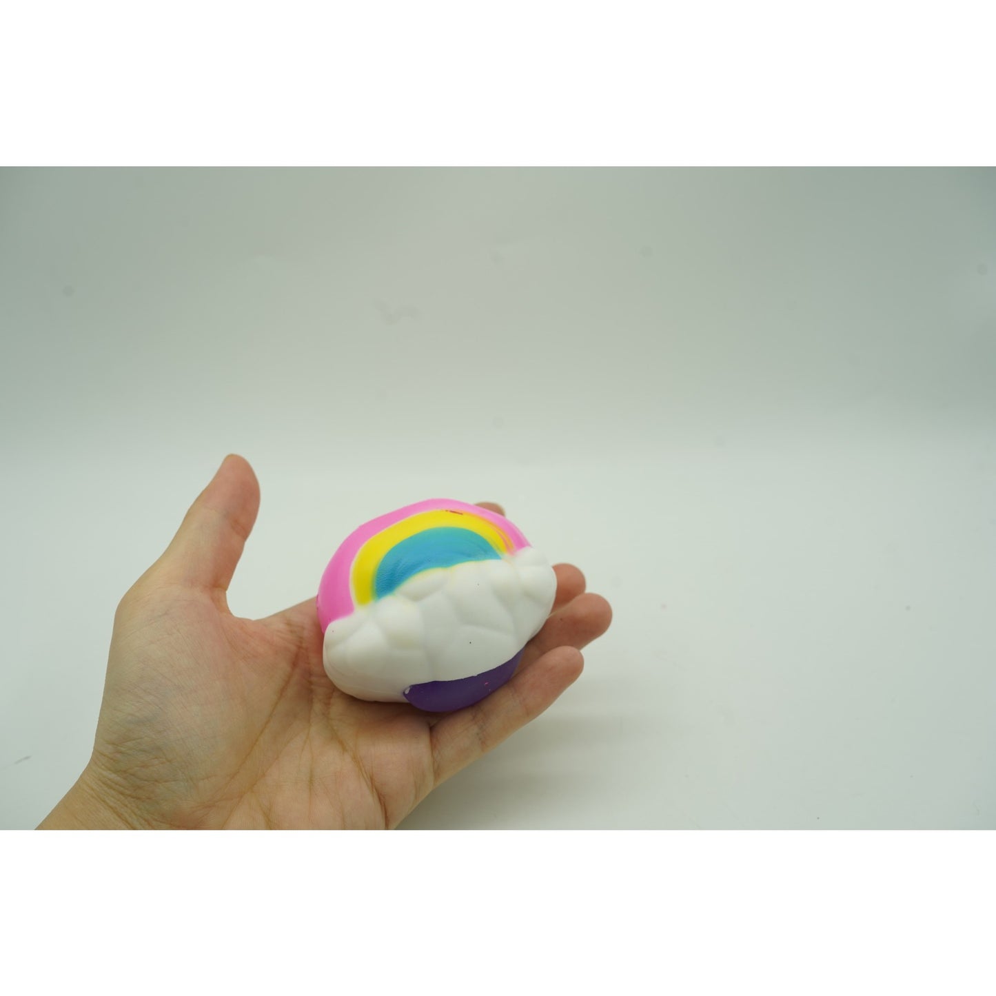 Jucarie Squishy selexmo, Norisor curcubeu, Squeeze Pinch Family, Fidget Toy, Roz
