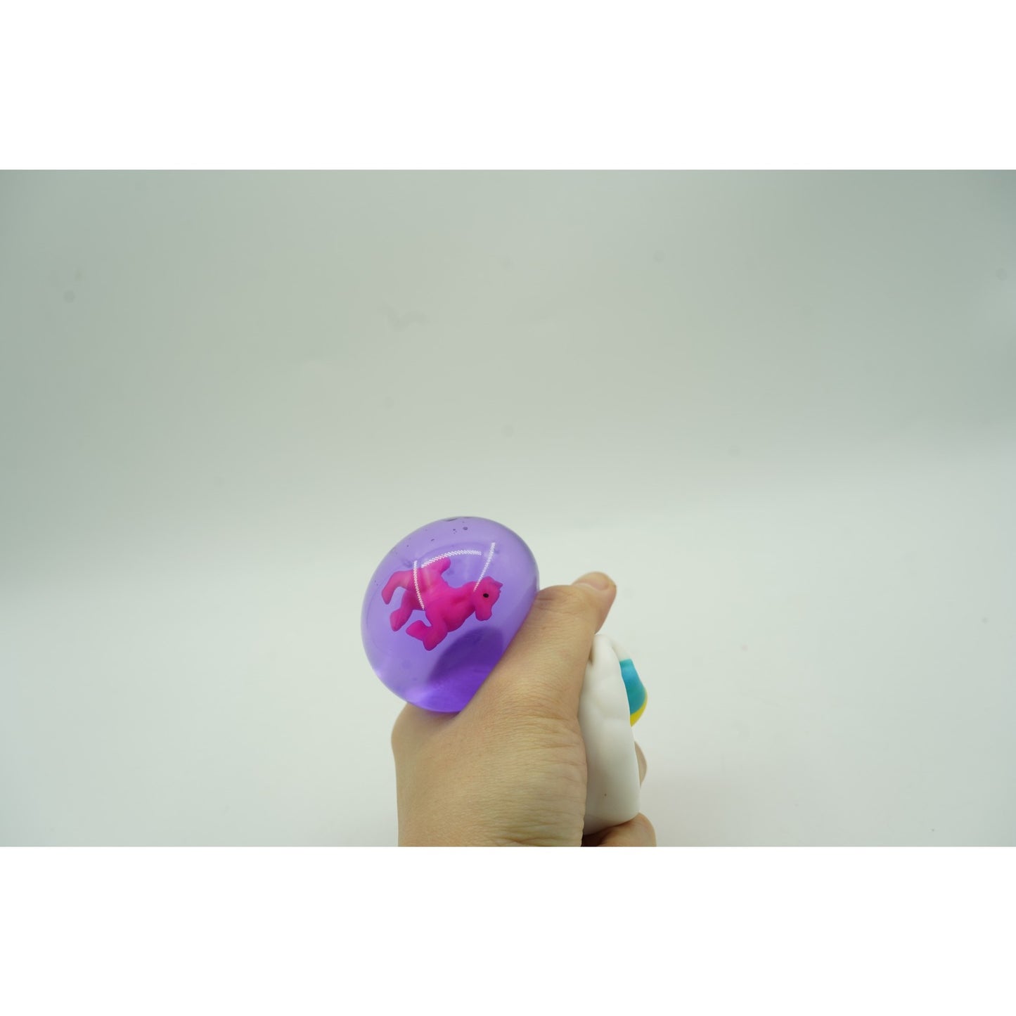 Jucarie Squishy selexmo, Norisor curcubeu, Squeeze Pinch Family, Fidget Toy, Roz