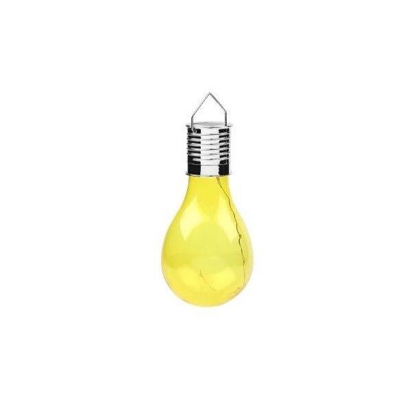 Lampa Solara LED Decorativa sub forma de Bulb, pentru exterior, suspendata, IP65, Ultron Galben, Selexmo