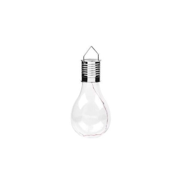 Lampa Solara LED Decorativa sub forma de Bulb, pentru exterior, suspendata, IP65, Ultron Transparent, lumina rece, Selexmo