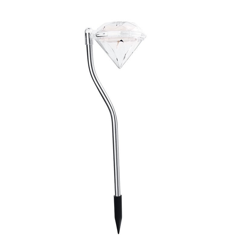 Lampa solara LED tip Diamant pentru gradina Selexmo, inaltime 30 cm, 2V, ABS, 600mAh, multicolor