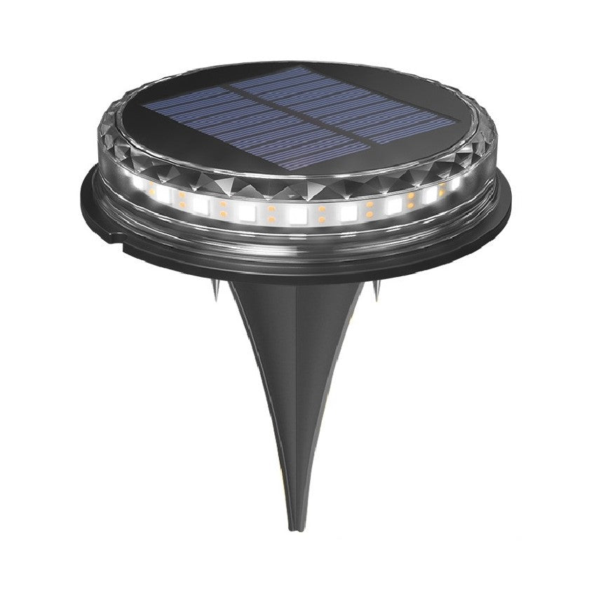 Lampa solara LED tip spot pentru gradina Selexmo, 8 LED-uri, material ABS si Policarbonat, baterie 1.2V, 600mah, 12 x 13.5 cm, alb rece