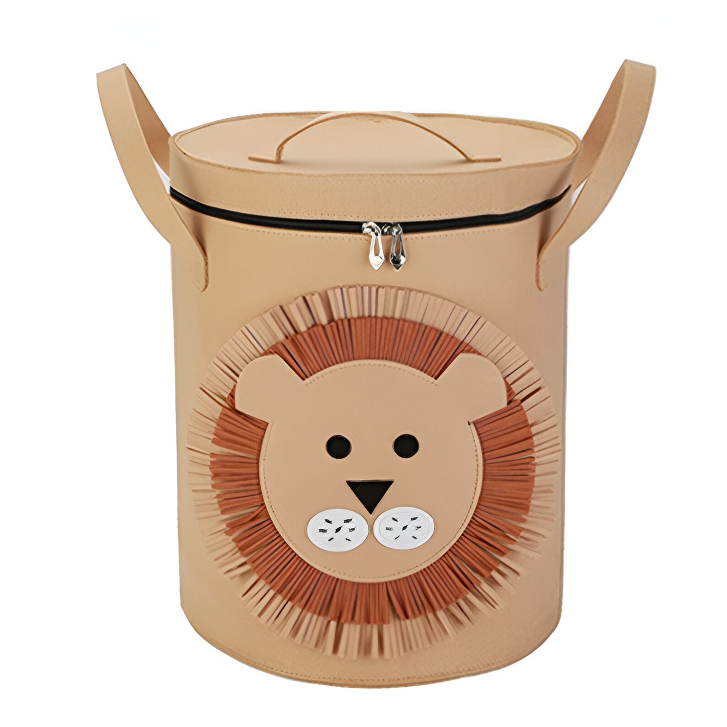 Cutie de Depozitare 2In1, selexmo, Impermeabila, Covor pentru Jucarii si Lego 150cm, Capacitate Mare, cu Manere, cu Sfori, Inaltime 40cm, Model Leu, Maro