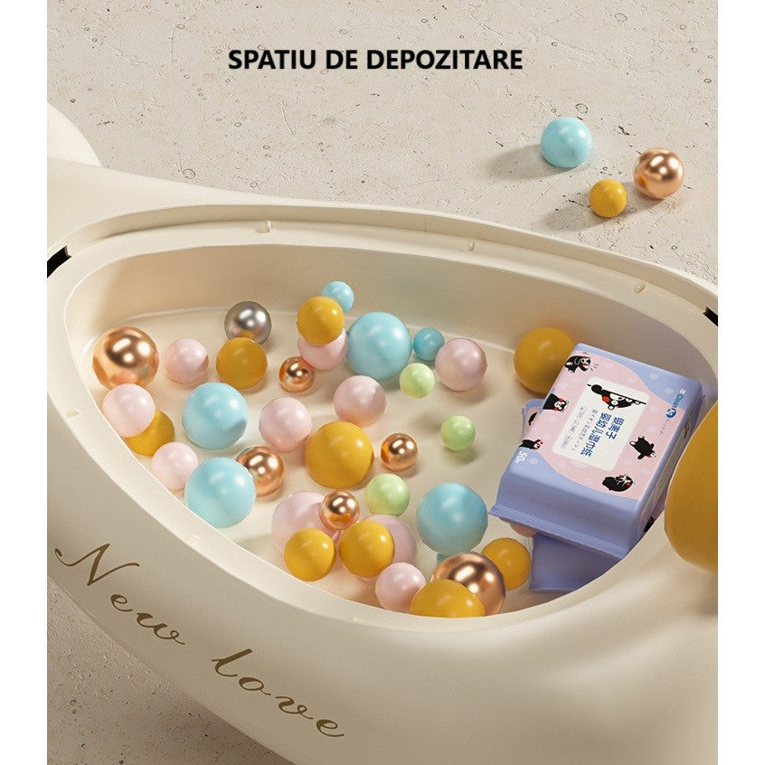 Masinuta, 1-8 Ani, Rotire 360 Grade, Anti-rasturnare, Roti Silentioase, Impingere, Bluetooth