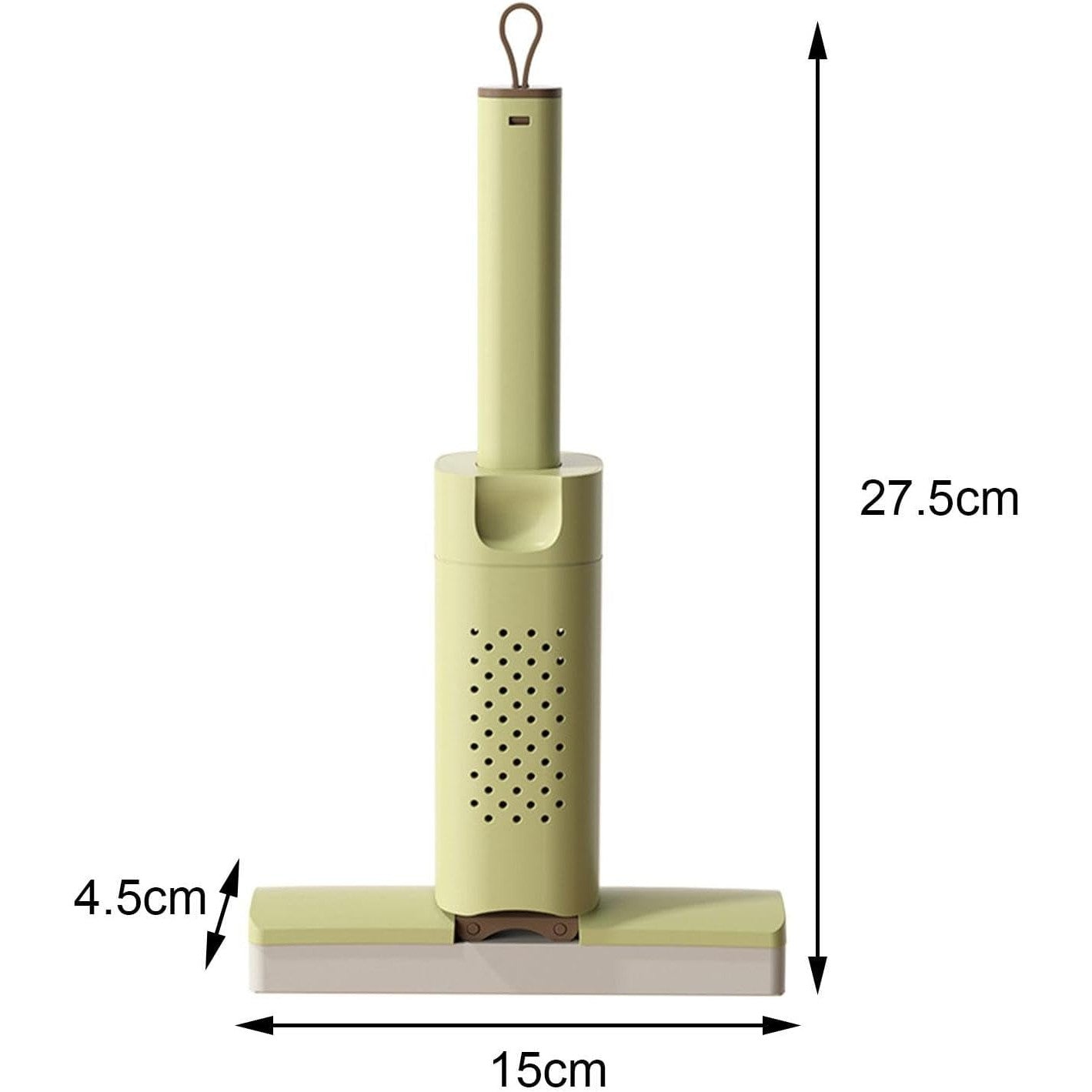 Mini Mop, selexmo, Pentru Uz Casnic, Sistem Autostoarcere, Portabil, Mop cu Burete, Rotire 180°,15 x 27.5 cm, Verde
