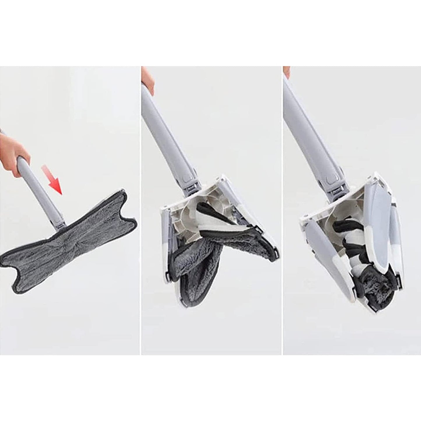Mop Plat cu Laveta din Microfibra, selexmo, Pentru Uz Casnic, Sistem de Stoarcere X, Tija Telescopica 140 cm, Rotire 360°,38 x 140 cm, Verde