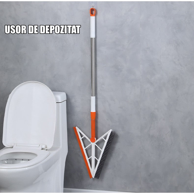 Mop Multifunctional, Portocaliu, cu Racleta din Silicon, Maner Telescopic, Curatarea Eficienta a Tuturor Suprafetelor