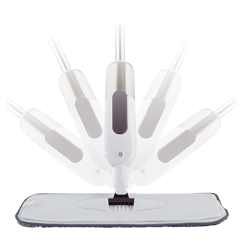 Mop plat, selexmo, cu pulverizator, pentru uz casnic, plastic, rezerva de mop din microfibra, 125x40 cm, Alb/Mov