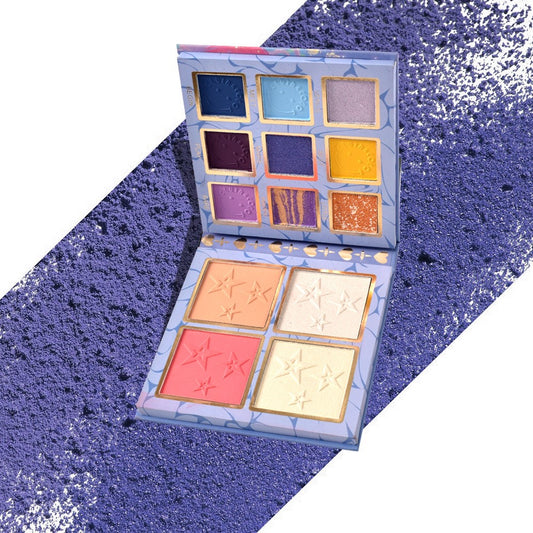 Paleta Farduri Flippy, Kevin&Coco Varianta 1, 13 culori, Iluminator si Blush Inclus, Patrata, 120 g, 10.9 x 10.9 x 1.7 cm, Valabilitate 3 Ani, Multicolor