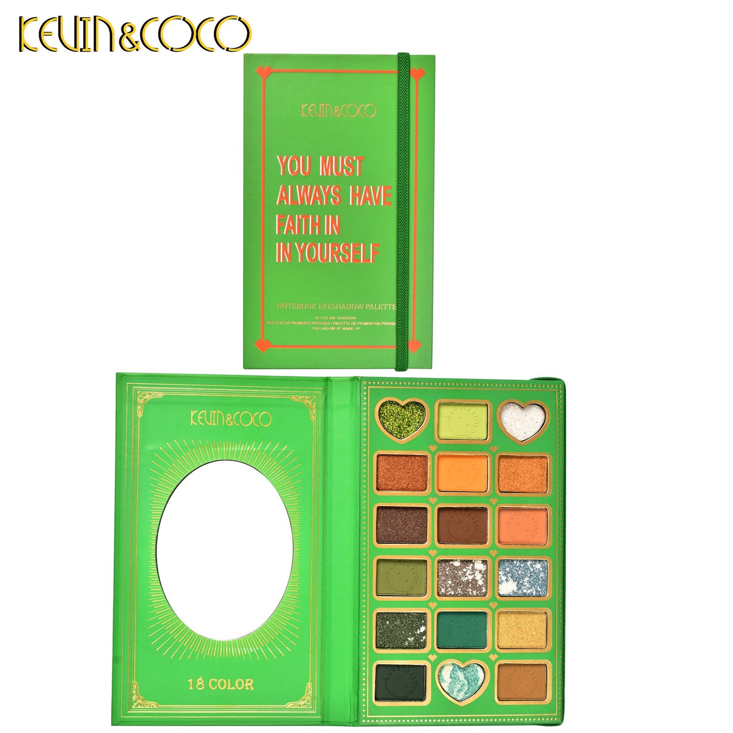 Paleta de farduri Kevin&Coco cu 18 culori pigmentate , Flippy