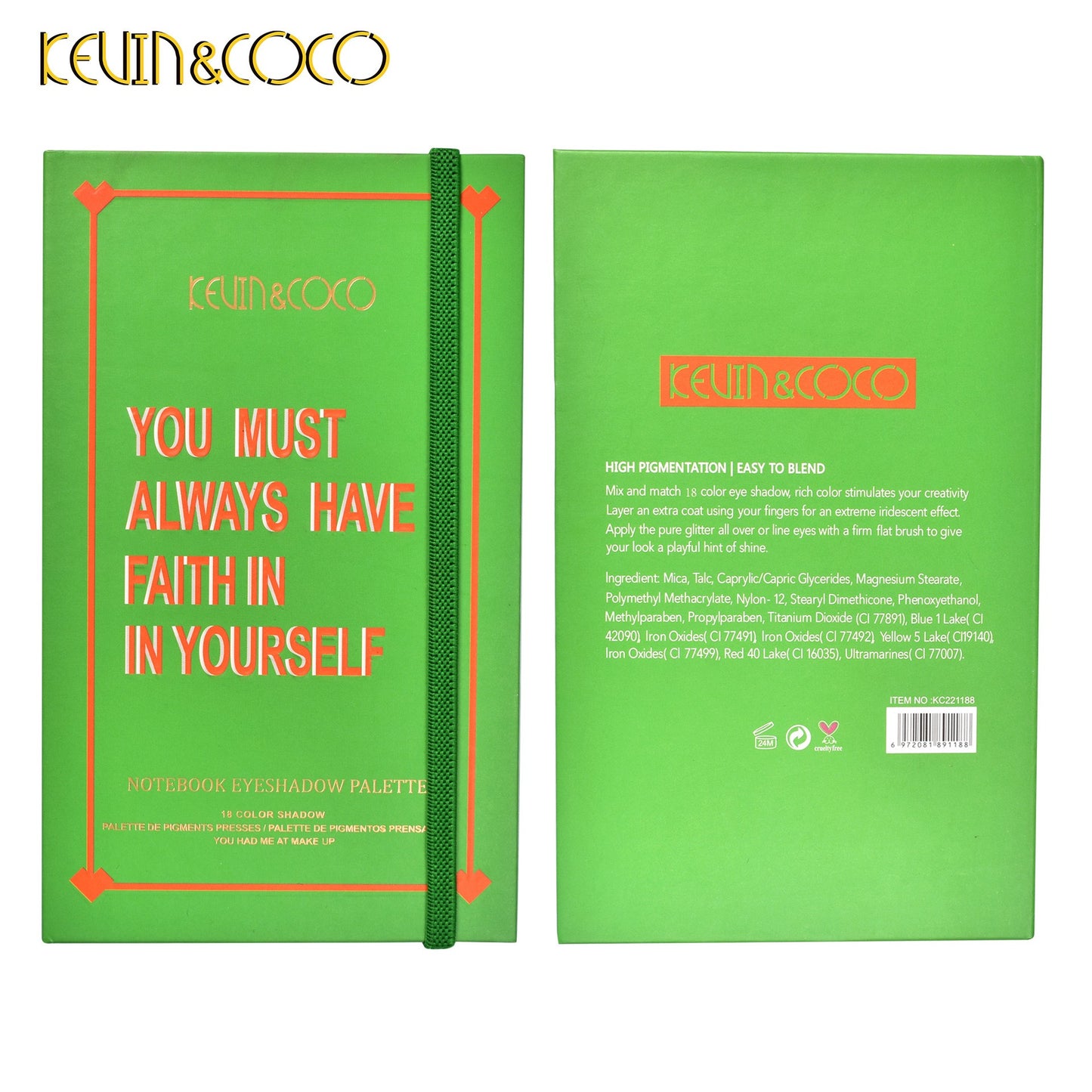 Paleta de farduri Kevin&Coco cu 18 culori pigmentate , Flippy