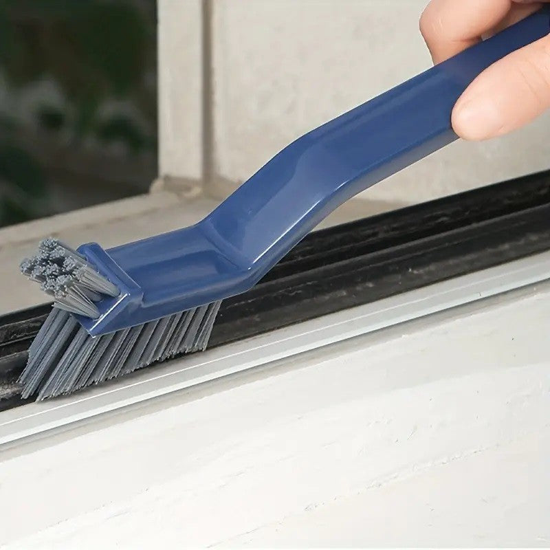Perie 3in1 de Curatat Podele si Rosturi, selexmo, Lungime Maner 28 cm, Peri din PP, Otel si Plastic, Cleste pentru Scame si Par Inclus, Albastru