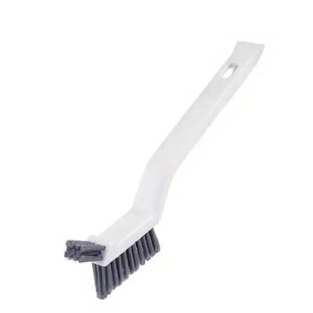 Perie 3in1 de Curatat Podele si Rosturi, selexmo, Lungime Maner 28 cm, Peri din PP, Otel si Plastic, Cleste pentru Scame si Par Inclus, Alb