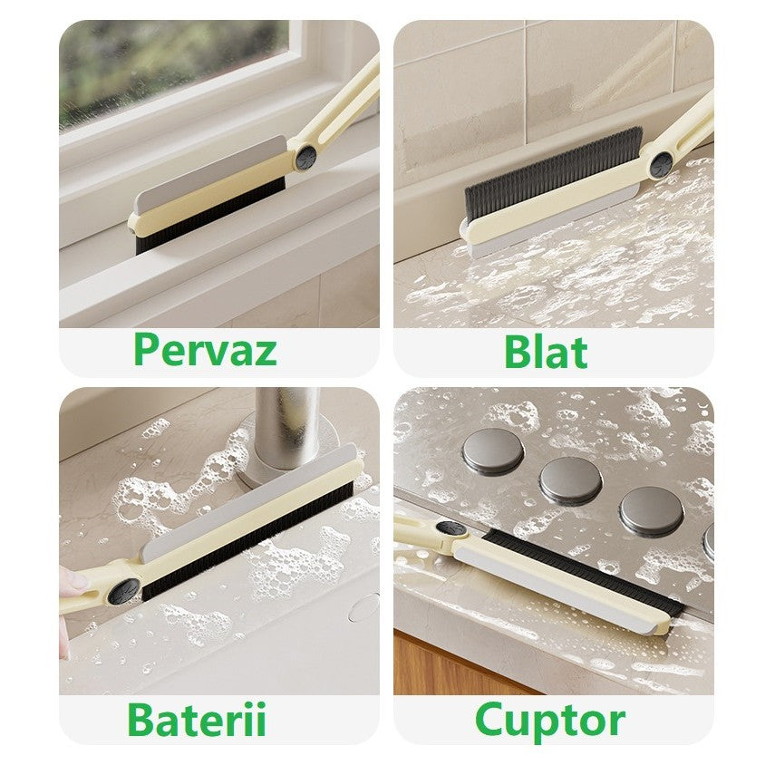 Perie Multifunctionala si Stergator, selexmo, Pentru Spatii Greu Accesibile, 24.7 x 4.5 cm, Alb