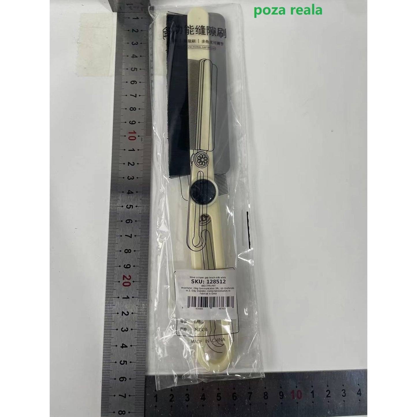 Perie Multifunctionala si Stergator, selexmo, Pentru Spatii Greu Accesibile, 24.7 x 4.5 cm, Alb Laptos