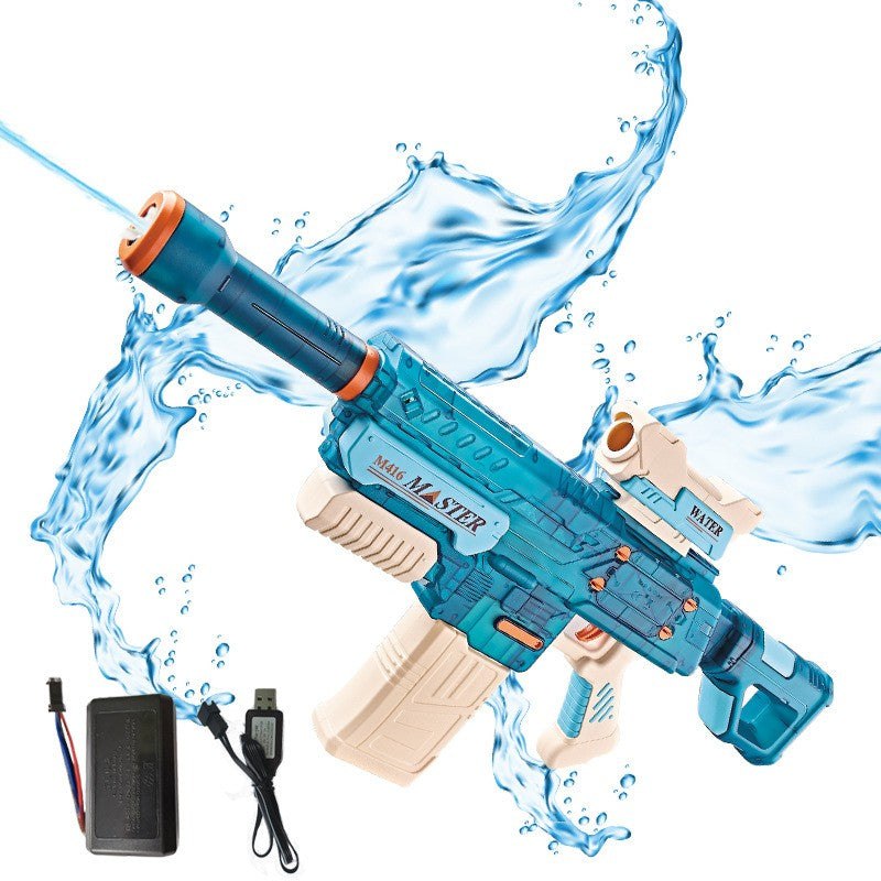 Pistol cu Apa Electric, Selexmo, +6 Ani, Rezervor 500 ml, Incarcare USB, din Plastic, 69 x 5.5 x 30 cm, Albastru