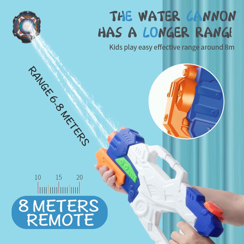 Pistol cu Apa pentru Copii, Rezervor, Pentru Piscina/Plaja, Selexmo, 6ani+, 3 duze, Multicolor, 1000ML