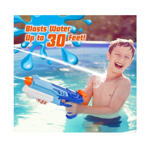 Pistol cu Apa pentru Copii, Rezervor, Pentru Piscina/Plaja, Selexmo, 6ani+, Albastru, 300ML