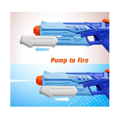 Pistol cu Apa pentru Copii, Rezervor, Pentru Piscina/Plaja, Selexmo, 6ani+, Albastru, 300ML
