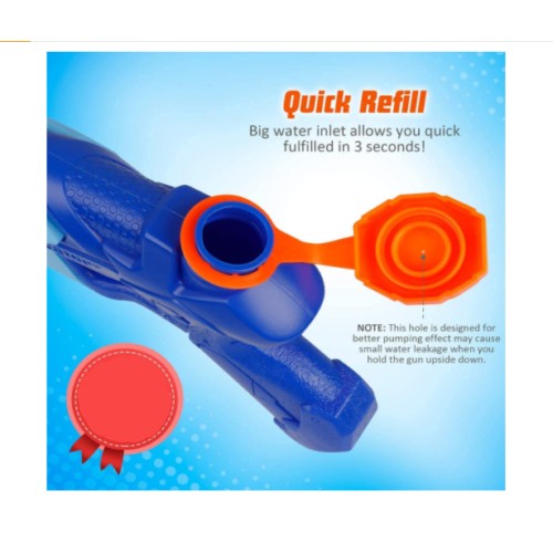 Pistol cu Apa pentru Copii, Rezervor, Pentru Piscina/Plaja, Selexmo, 6ani+, Albastru, 300ML
