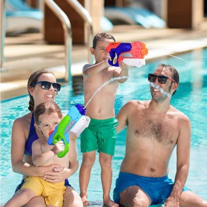 Pistol cu Apa pentru Copii, Rezervor, Pentru Piscina/Plaja, Selexmo, 6ani+, Verde/Albastru, 550ML