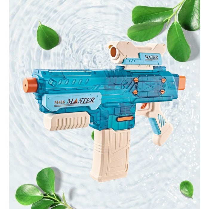 Pistol cu Apa Electric, Selexmo, +6 Ani, Rezervor 500 ml, Incarcare USB, din Plastic, 43 x 5.5 x 30 cm, Albastru