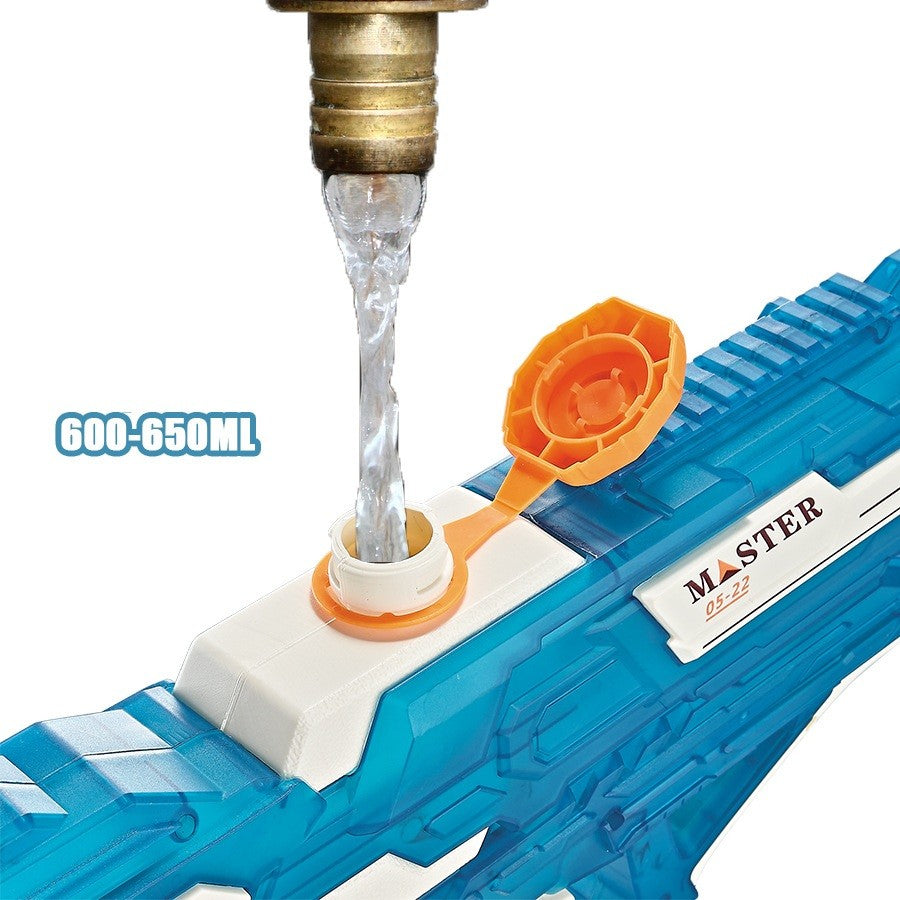 Pistol cu Apa Electric, Selexmo, +6 Ani, Rezervor 650 ml, Incarcare USB, din Plastic, 59 x 23 x 6 cm, Albastru
