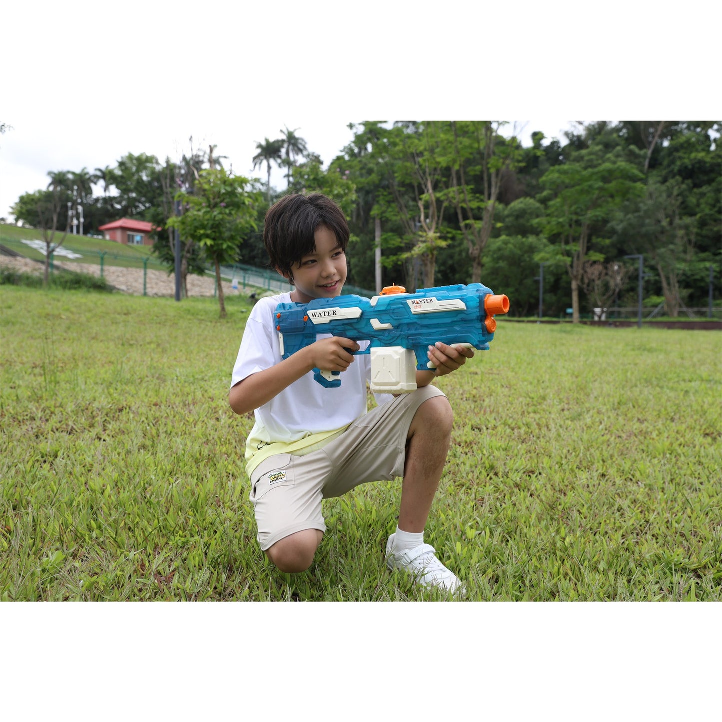 Pistol cu Apa Electric, Selexmo, +6 Ani, Rezervor 650 ml, Incarcare USB, din Plastic, 59 x 23 x 6 cm, Albastru