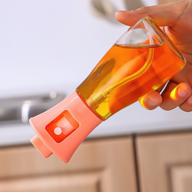 Pulverizator pentru Ulei, selexmo, Pulverizator din Sticla pentru Otet sau Alte Lichide, Simplu Reincarcabil, Multifunctionale, 17.3 x 5.6 cm, Capacitatea 170 ml, Roz