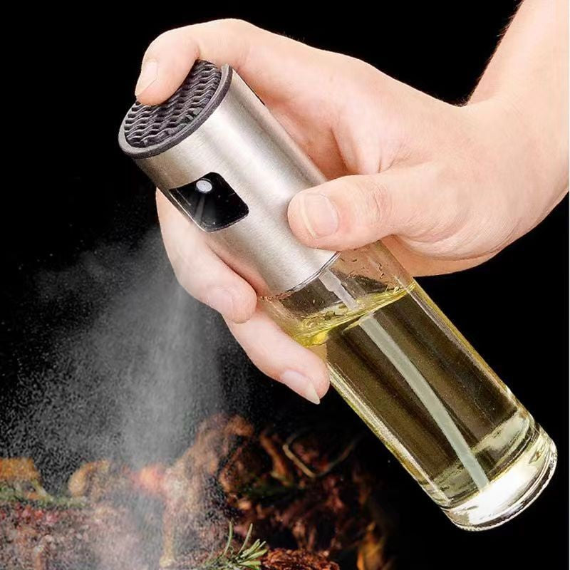 Pulverizator Ulei, Otet, selexmo, din Sticla, 100 ml, Reincarcabil, 18.3 x 4.3 cm, Capac Lucios, Argintiu