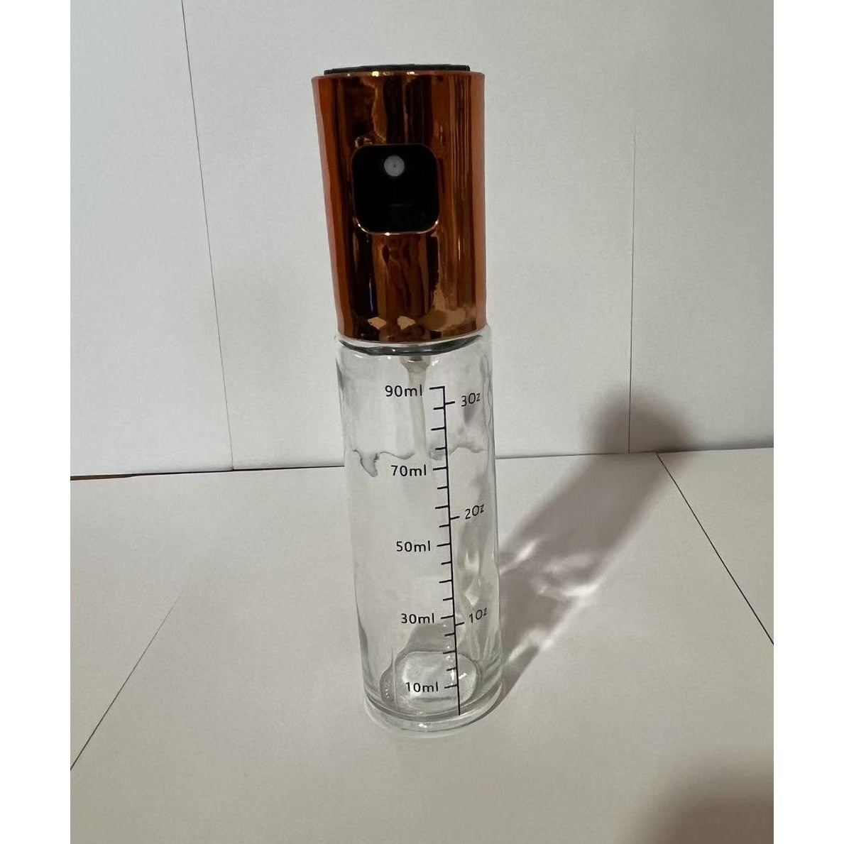 Pulverizator Ulei, Otet, selexmo, din Sticla, 100 ml, Reincarcabil, 18.3 x 4.3 cm, Masura 90 ml, Capac Lucios, Auriu