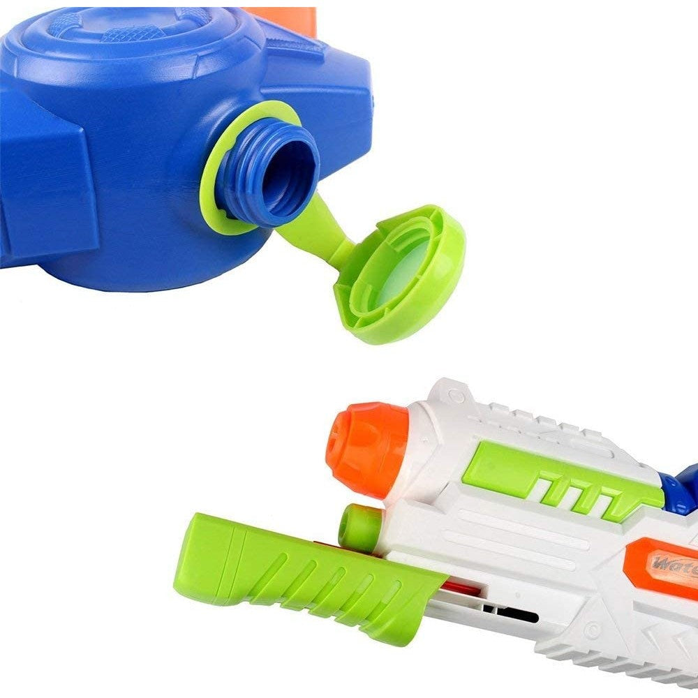 Pistol cu Apa pentru Copii, Rezervor, Pentru Piscina/Plaja, Selexmo, 6ani+, Albastru/Multicolor, 1000ML
