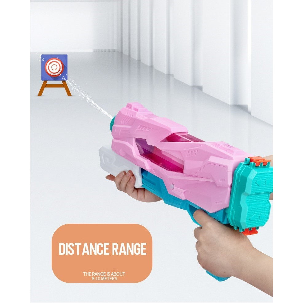 Pistol cu Apa pentru Copii, Rezervor, Pentru Piscina/Plaja, Selexmo, 6ani+, 5 duze, Quick Fill, Roz, 800ML