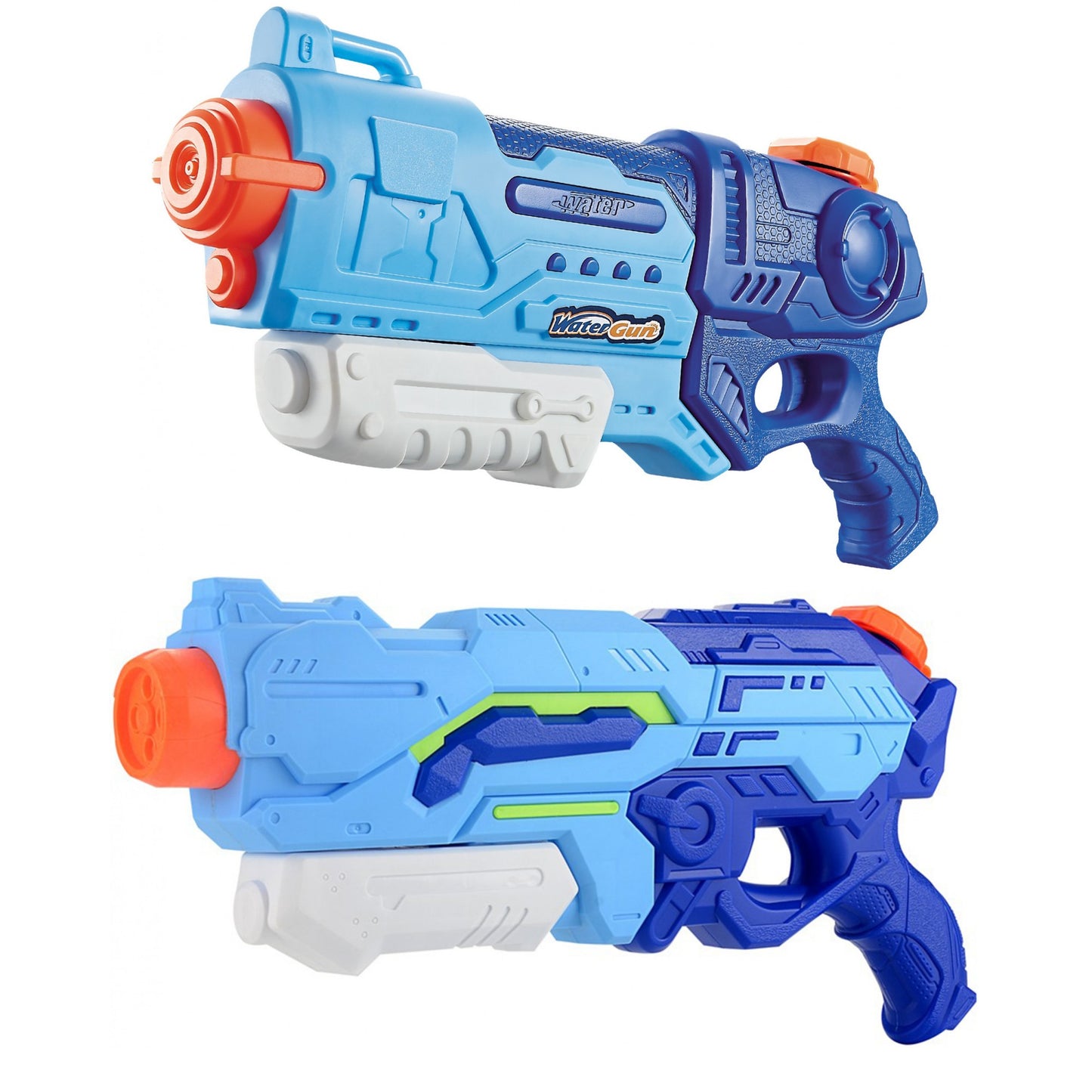 Set 2x Pistol cu Apa pentru Copii, Rezervor, Pentru Piscina/Plaja, Selexmo, 6ani+, Albastru, 1200 ML + 900 ML