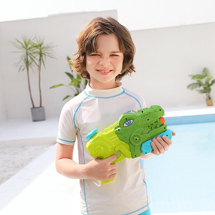 Set 2x Pistol cu Apa pentru Copii, Rezervor, Pentru Piscina/Plaja, Selexmo, 6ani+, Tiranozaur, Roz + Verde,660 ML
