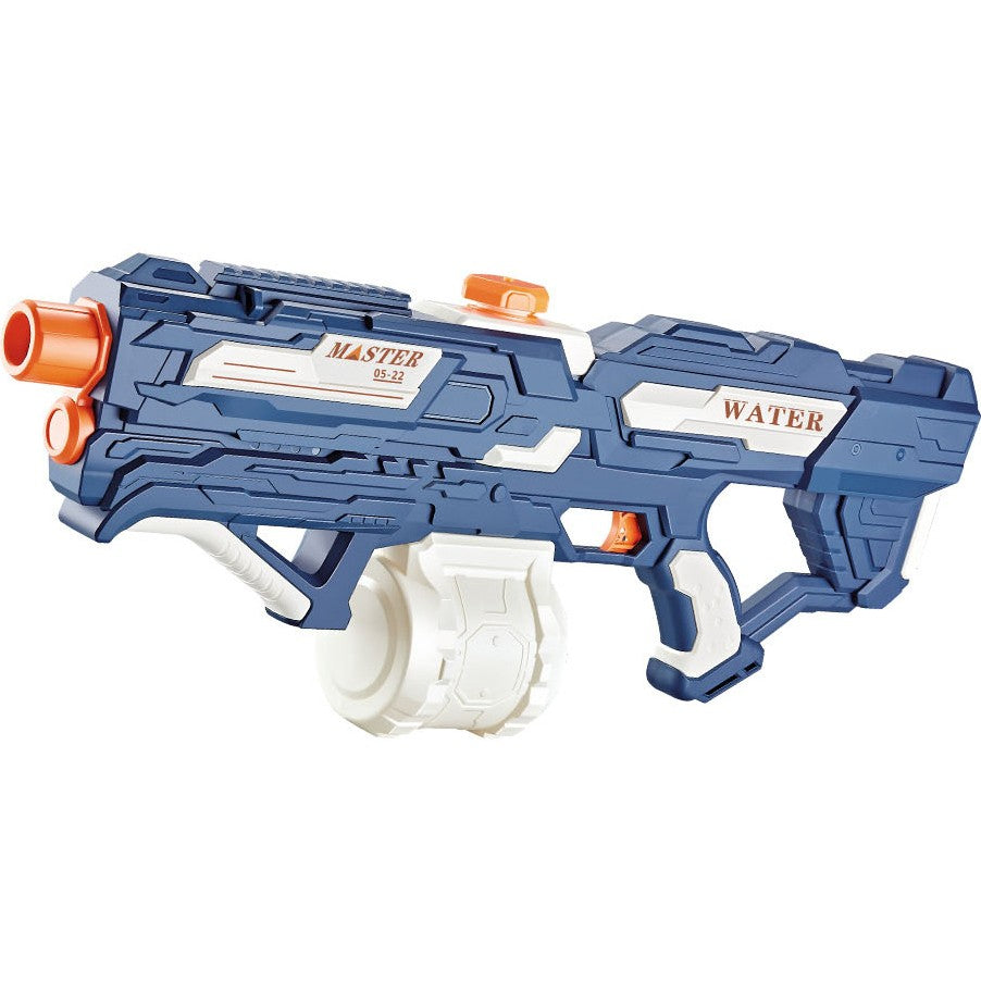 Pistol cu Apa pentru Copii, Rezervor 600ml, Selexmo, 14ani+, cu baterie 1500mAh, Electric Burst, Albastru/Alb, 1000ML