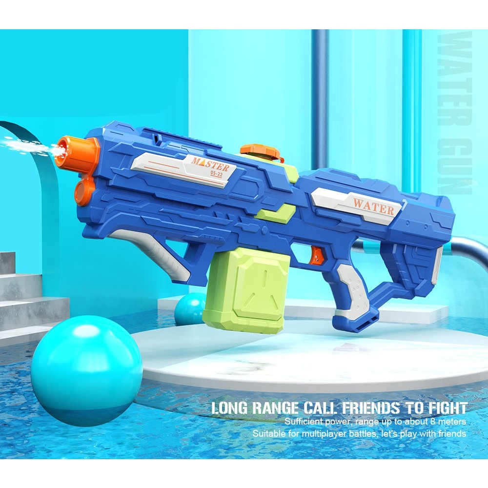 Pistol cu Apa pentru Copii, Rezervor 600ml, Selexmo, 14ani+, cu baterie 1500mAh, Electric Burst, Albastru/Verde, 800ML