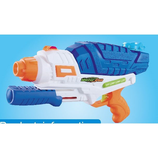 Pistol cu Apa pentru Copii, Rezervor, Pentru Piscina/Plaja, Selexmo, 6ani+, Albastru/Multicolor, 1000ML, model 2