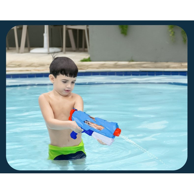 Pistol cu Apa pentru Copii, Rezervor, Pentru Piscina/Plaja, Selexmo, 6ani+, 5 duze, Quick Fill, Albastru, 800ML