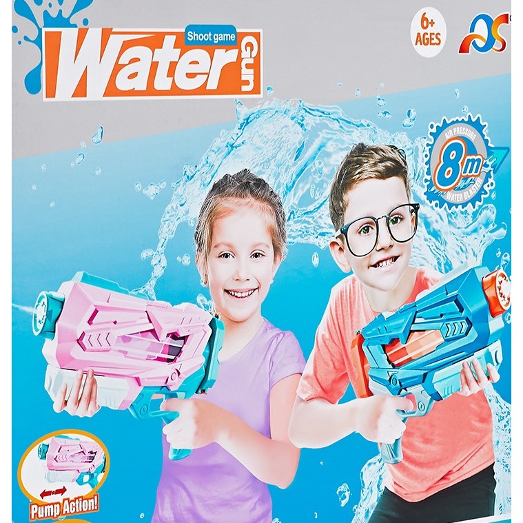 Pistol cu Apa pentru Copii, Rezervor, Pentru Piscina/Plaja, Selexmo, 6ani+, Quick Fill, Albastru, 600ML