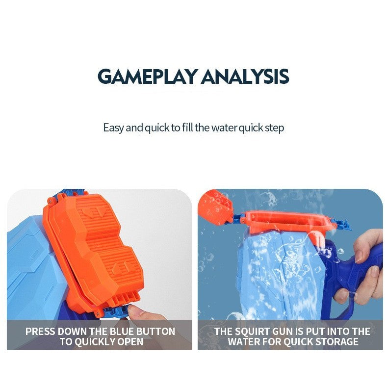 Pistol cu Apa pentru Copii, Rezervor, Pentru Piscina/Plaja, Selexmo, 6ani+, Quick Fill, Albastru, 600ML