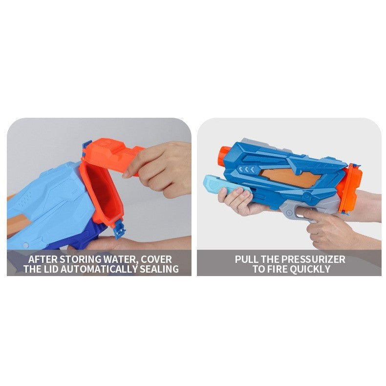 Pistol cu Apa pentru Copii, Rezervor, Pentru Piscina/Plaja, Selexmo, 6ani+, Quick Fill, Albastru, 600ML
