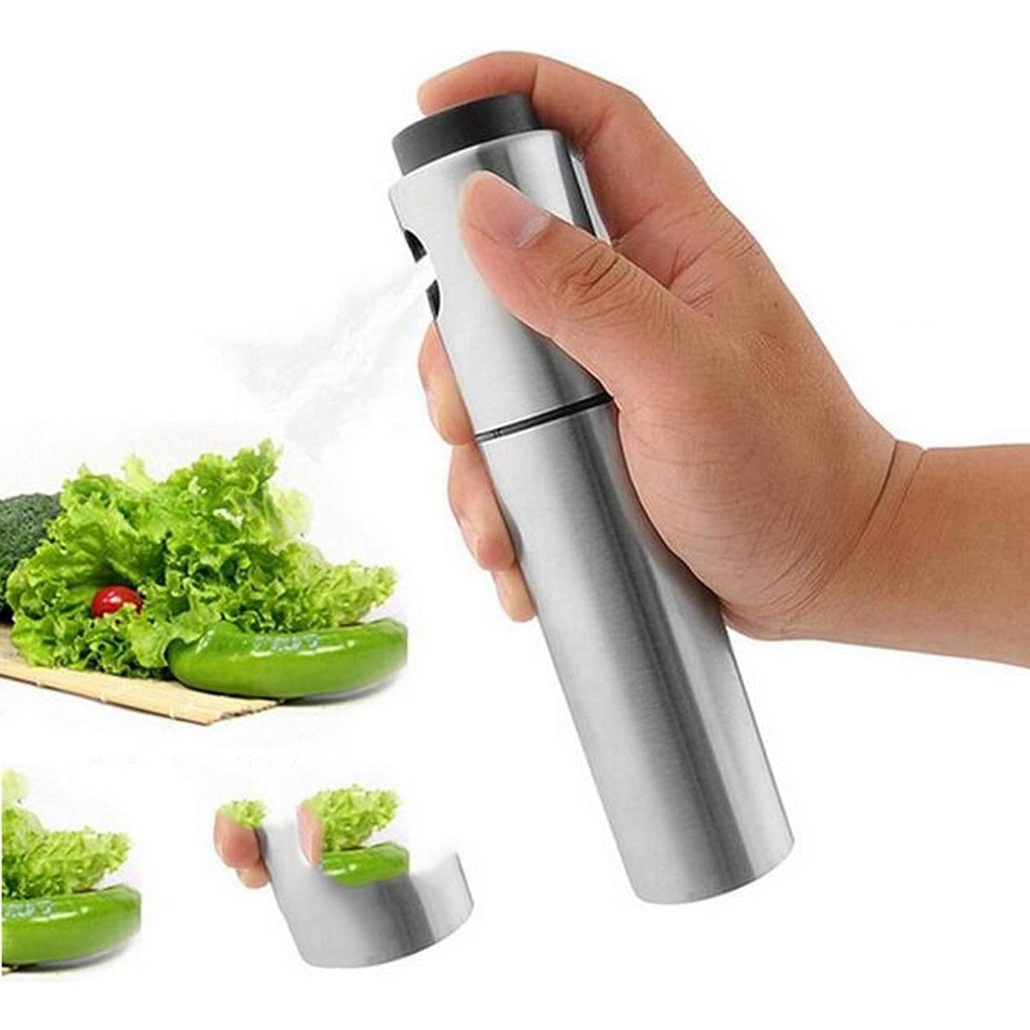 Pulverizator ulei, spray, material otel inoxidabil, manual, 100 ml, 17.7 x 4 cm, argintiu