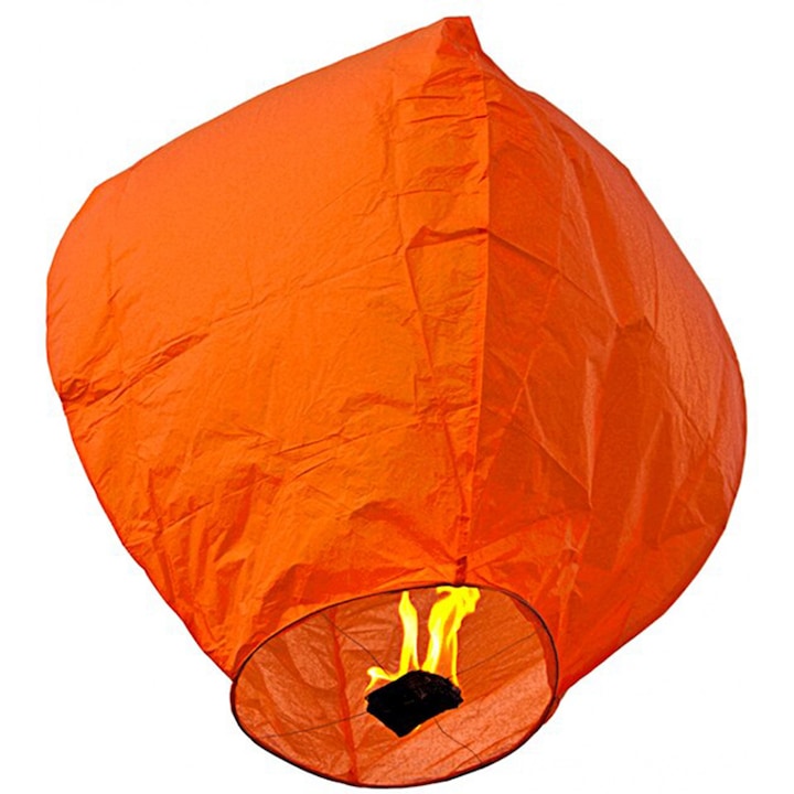 Set 10 lampioane zburatore, din hartie biodegradabila